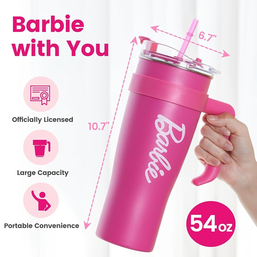 Barbie - miniso Barbieコラボ タンブラー Amazon.com: MINISO Barbie Collection Steel Cup with Handle